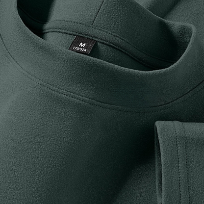 Haut à col montant doux couleur unie manches longues pour homme