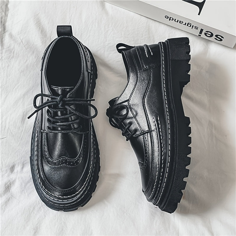 Vintage Derby-Herrenschuhe mit dicker Sohle – eleganter urbaner Stil für Hochzeit und Alltag