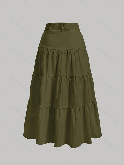 Długa spódnica damska z wysokim stanem w stylu boho, elegancka na wiosnę i lato
