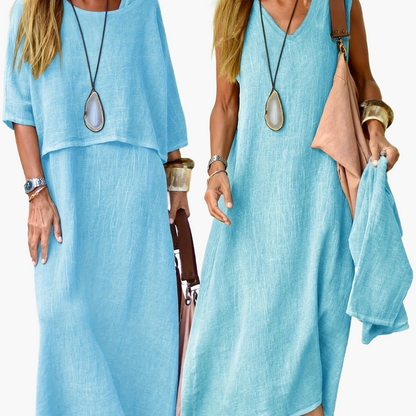 Długa sukienka boho casual dwuczęściowa damska wiosna lato