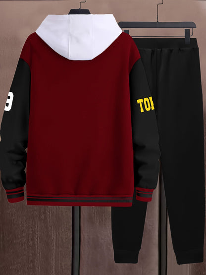 Ensemble Survetêment Homme Style Baseball Veste Universitaire et Pantalon Jogging