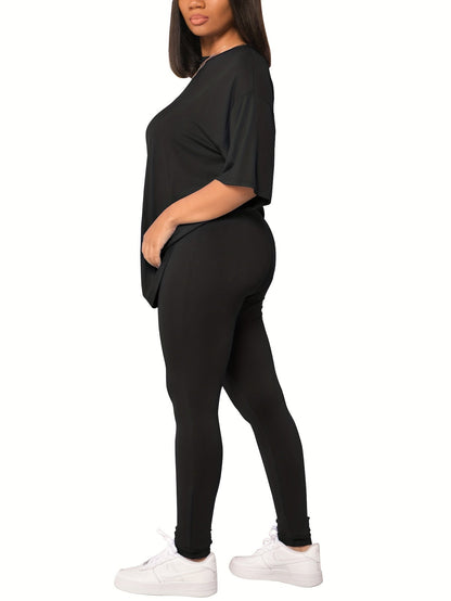 Ensemble Décontracté Femme Haut Ample et Legging Style Urbain pour Tous les Jours