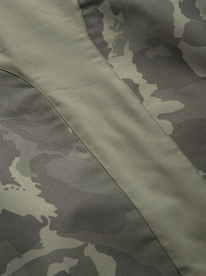 Veste Homme Camouflage Vert à Capuche et Fermeture Éclair