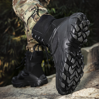 Bottes tactiques homme à lacets, couleur kaki ou noire, robustes, pour extérieur