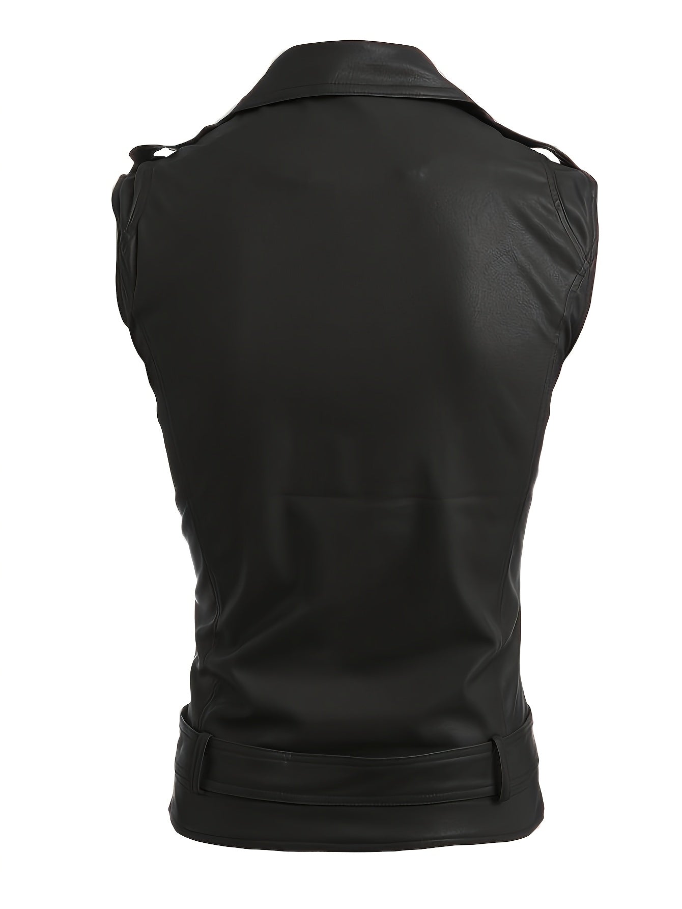 Gilet de style motard en similicuir sans manches avec fermeture éclair asymétrique