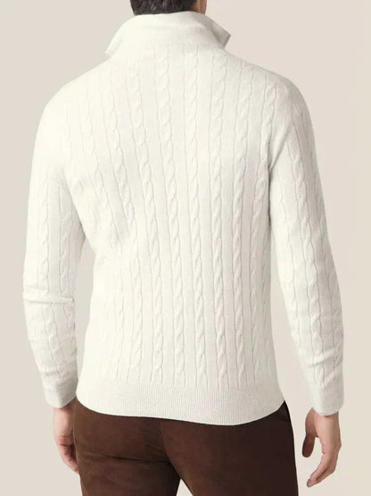 Maglione con zip intrecciato uomo elegante stile casual e professionale