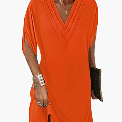 Robe élégante décontractée pour femme à manches fendues – Style chic polyvalent