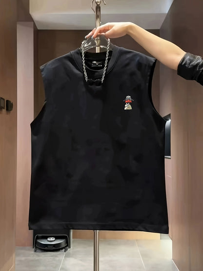 Canotta senza maniche streetwear uomo motivo anatra grafica tendenza urbana
