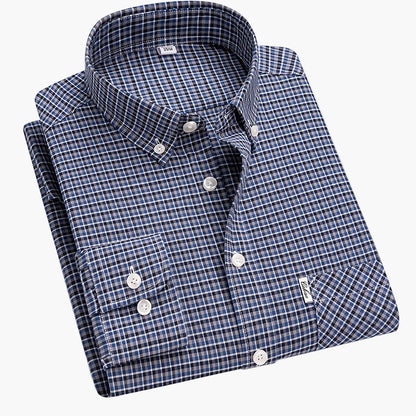Chemise décontractée à carreaux pour homme, style week-end, manches longues, coupe régulière