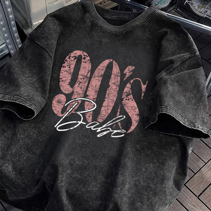 T-shirt streetwear femme imprimé rétro 90's Babe pour l'été