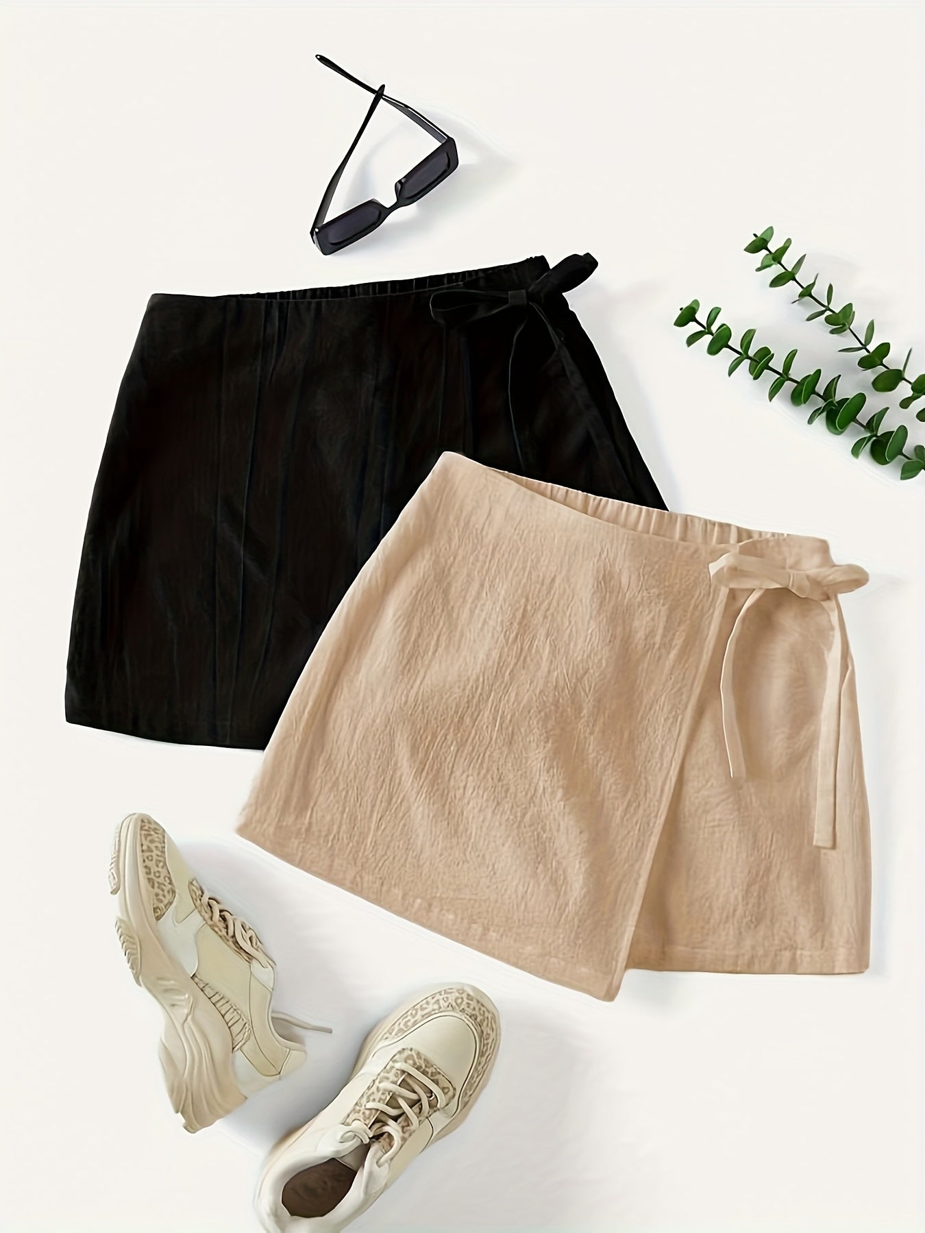 Korte portefeuille rok in stedelijke stijl voor dames, chique casual look, ideaal voor de zomer