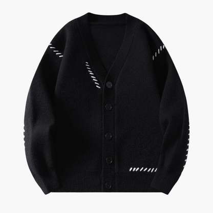 Cardigan uomo con bottoni stile casual chic, ideale per l'autunno e l'inverno