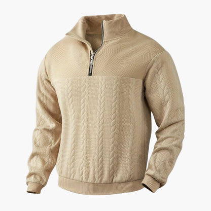 Halve rits trui voor heren, elegante gedraaide stijl voor herfst en winter