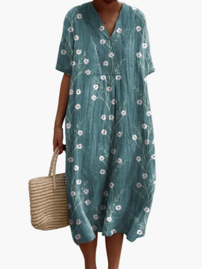 Robe d'été décontractée femme coupe ample style floral bohème