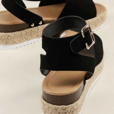 Sandales compensées à plateforme pour femme – Style espadrille moderne et confortable