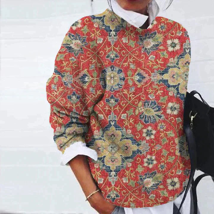 Doris - Warmer Pullover mit Einzigartigem Druck