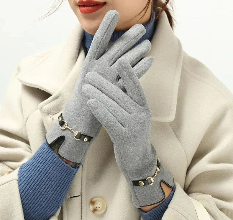 Women's Winter Gloves with Chain or Pom-Pom Embellishment