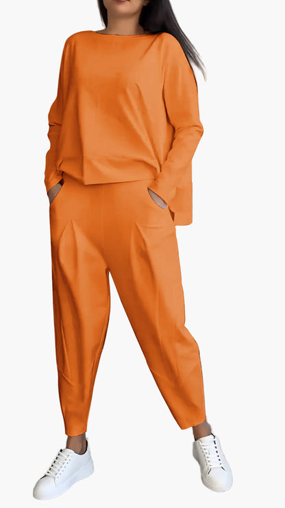 Completo relax due pezzi stile casual da donna – comfort chic per la casa e le uscite