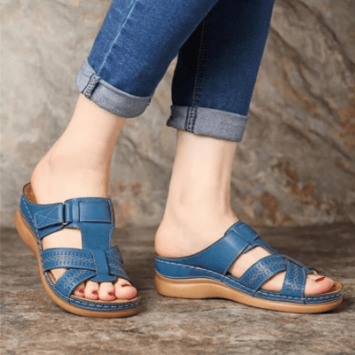 Sandales à enfiler confort compensées pour femmes – Style chic et usage quotidien