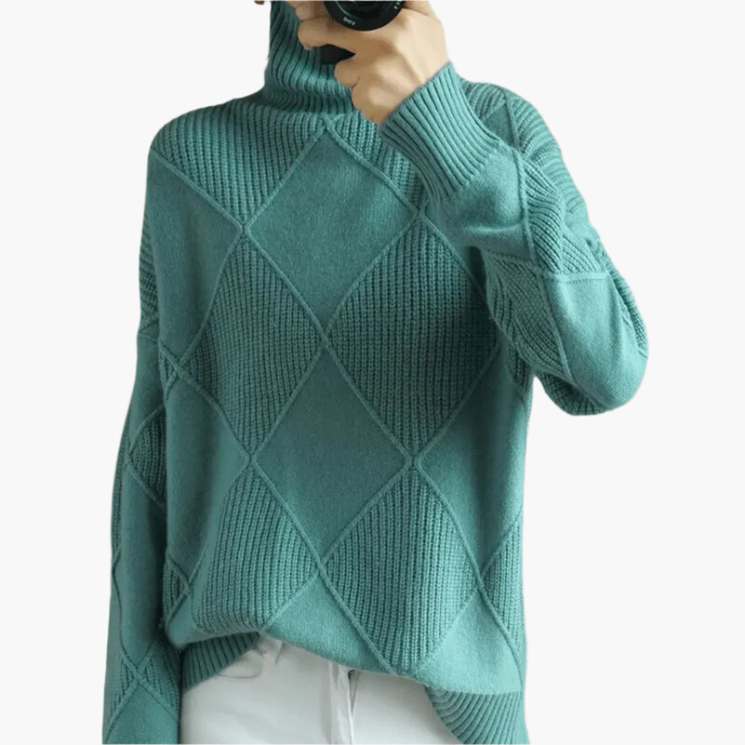 Damepullover med høj hals i smart stil – komfort og elegance til hverdag
