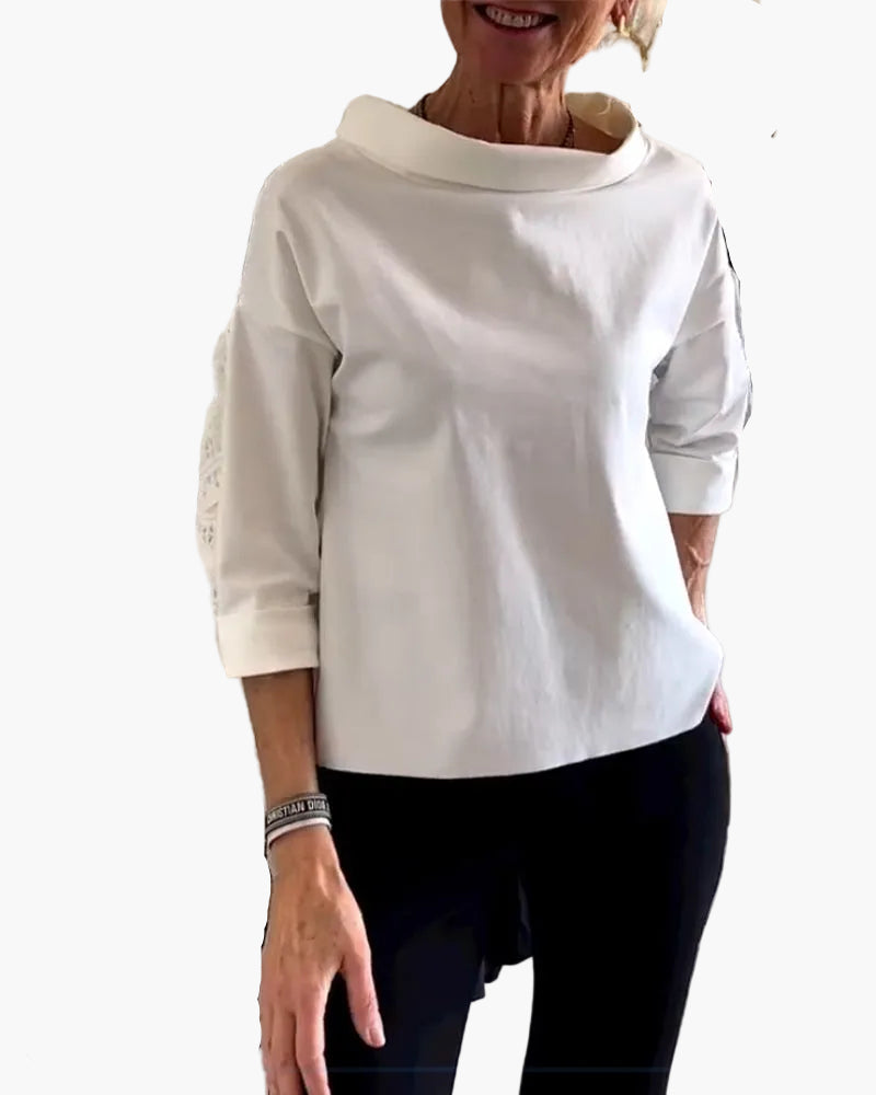 Elegant topp med ståkrage för dam – modern och mångsidig stil