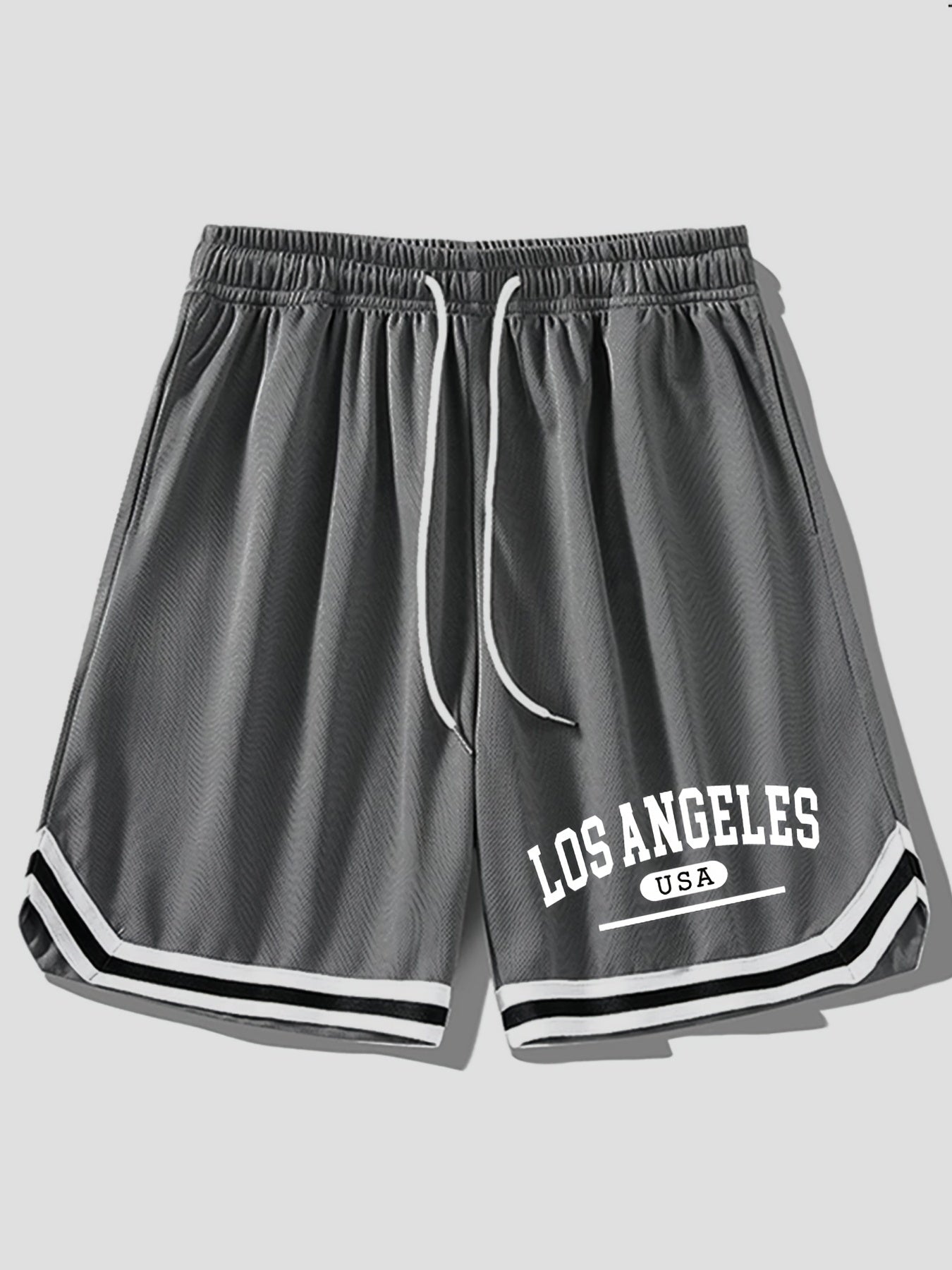 Lässige Herren Basketball-Sportshorts mit Los Angeles Print
