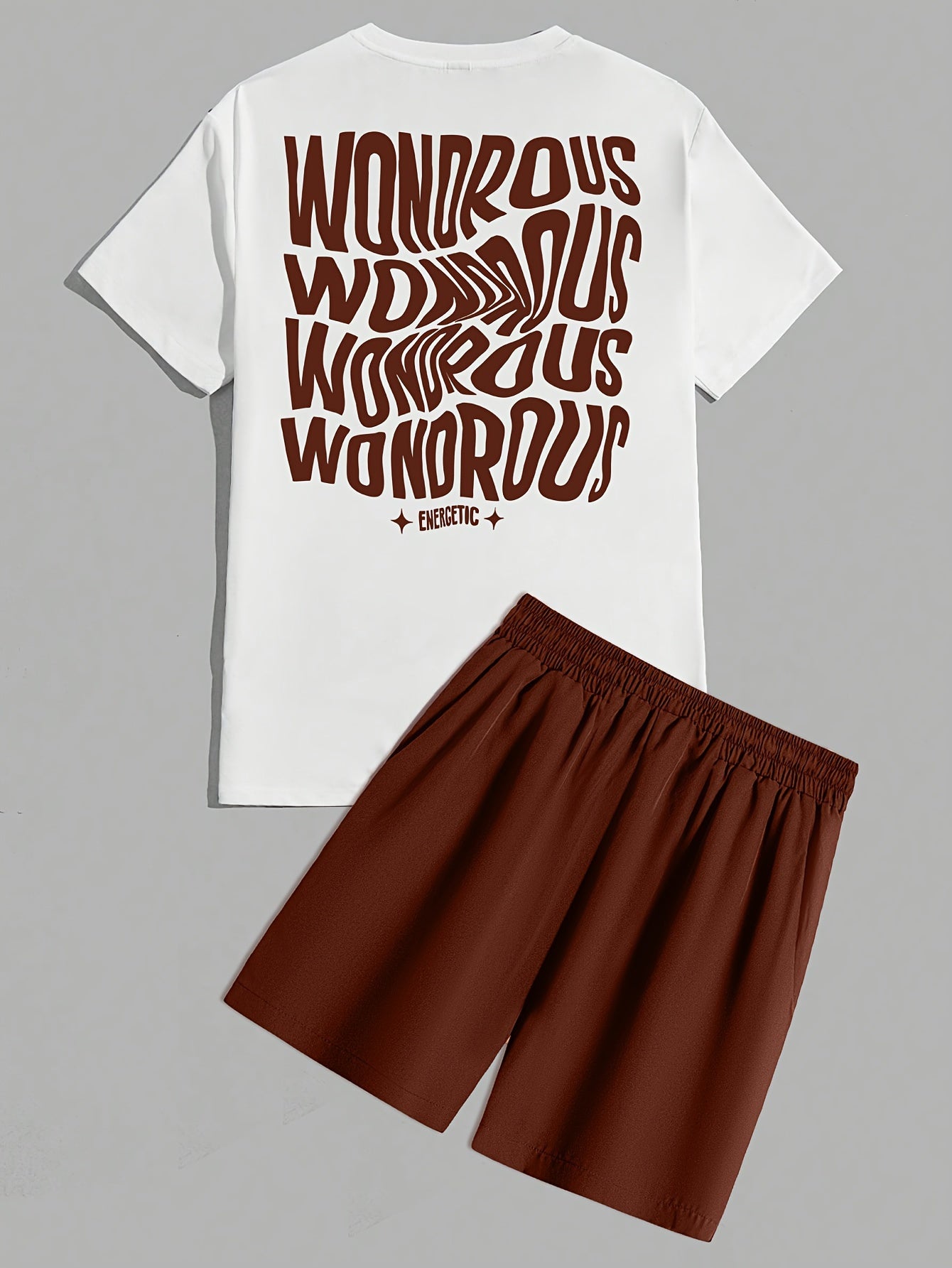 Ensemble streetwear homme t-shirt graphique et short style décontracté tendance