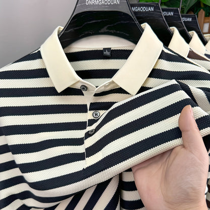 Polo à Manches Courtes Rayé Style Marin pour Homme - Élégance Décontractée Classique