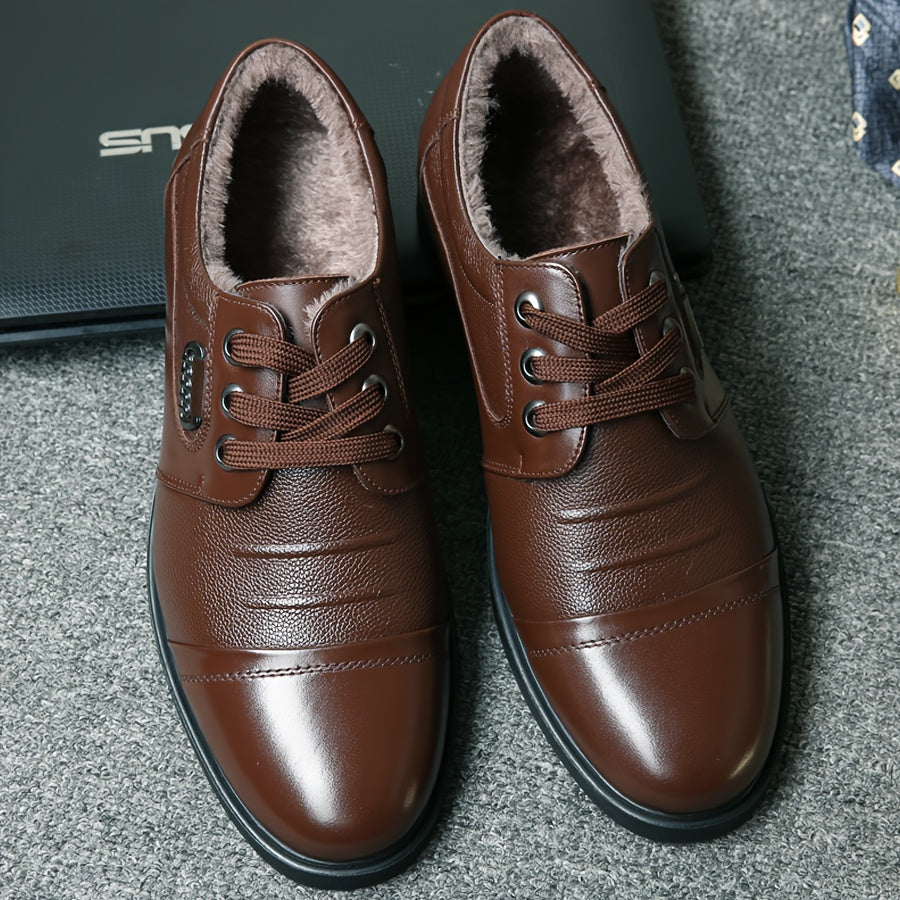 Chaussures homme à lacets doublées chaudes marron foncé