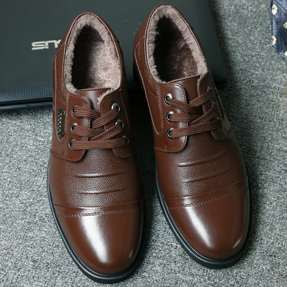 Chaussures homme à lacets doublées chaudes marron foncé