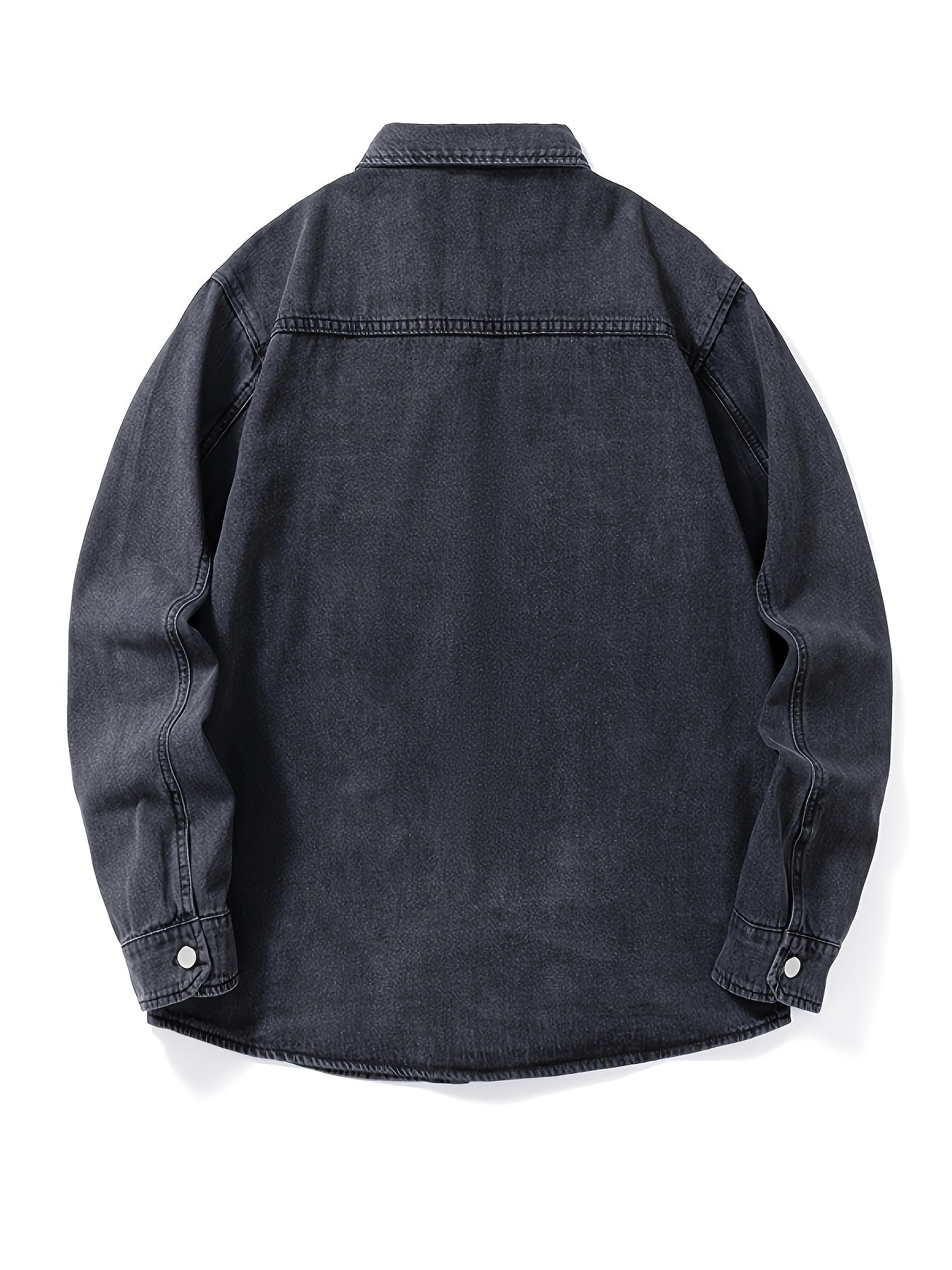Surchemise Homme Décontractée en Jean à Manches Longues et Poches Poitrine