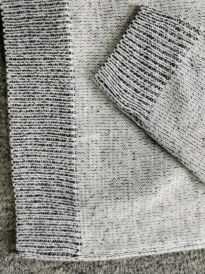 Sweat à Capuche Homme Bicolore Gris Tricot Texturé