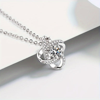 Collana Donna Elegante Regalo per Mamma con Messaggio Commovente – Gioiello Stile Nodo d’Amore per la Festa della Mamma