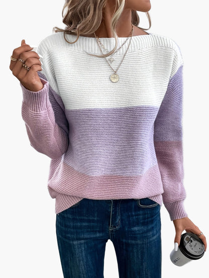Elegant damepullover i afslappet stil med lange ærmer til efterår/vinter