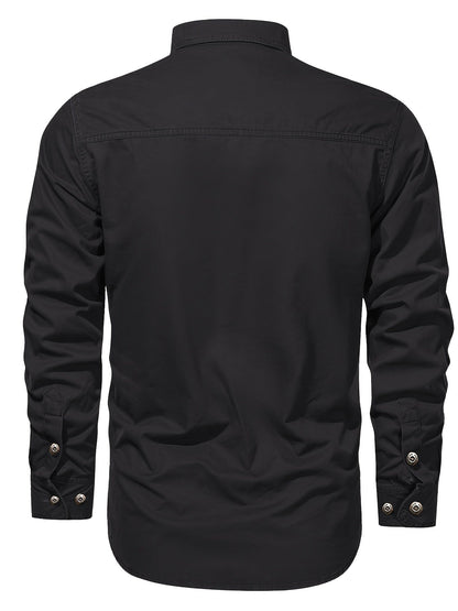 Camisa casual de manga larga para hombre estilo outdoor – Ideal para el fin de semana y el ocio