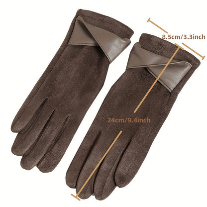 Gants Femme Hiver Chauds avec Manchette Décorative Multicolore