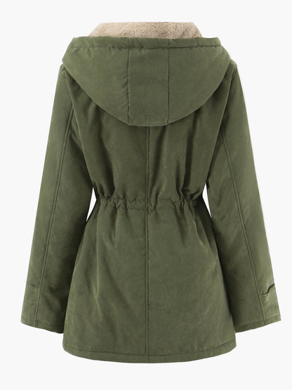 Damska parka z kapturem w stylu casual na zimę