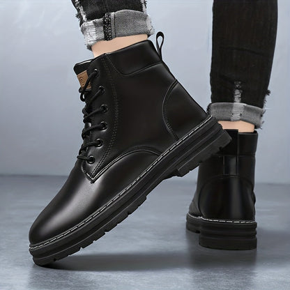 Bottes montantes homme lacets semelle contrastée style décontracté