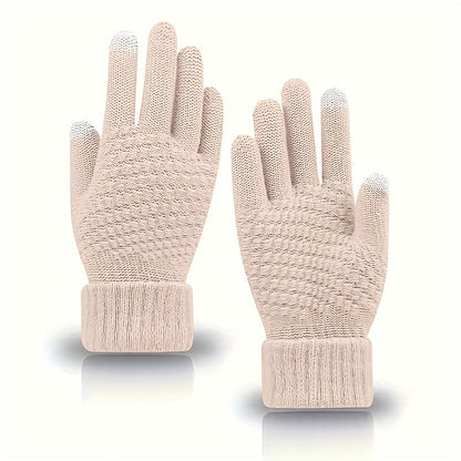 Gants tactiles tricotés pour écran d'hiver unisexe multicolores