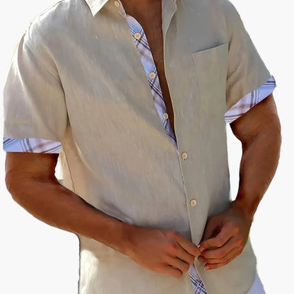 Chemise décontractée homme style plage à manches courtes – Look estival moderne