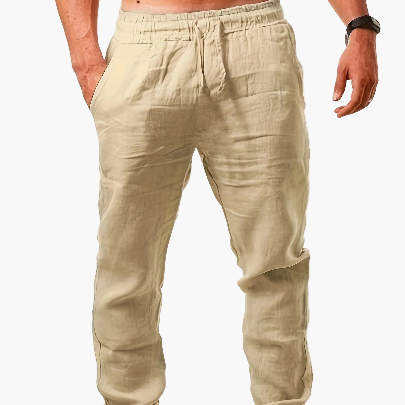 Pantalon décontracté homme style jogging à jambes droites pour l'été