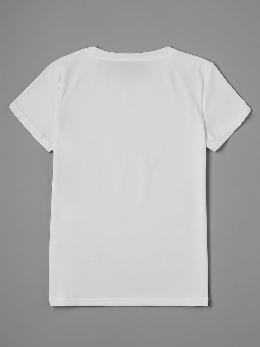 T-shirt Femme Style Décontracté à Imprimé Floral Artistique pour le Printemps et l'Été