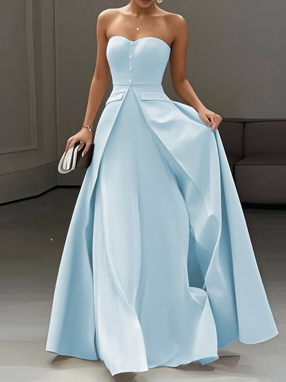 Abito da sera elegante donna bustier stile principessa per occasioni speciali