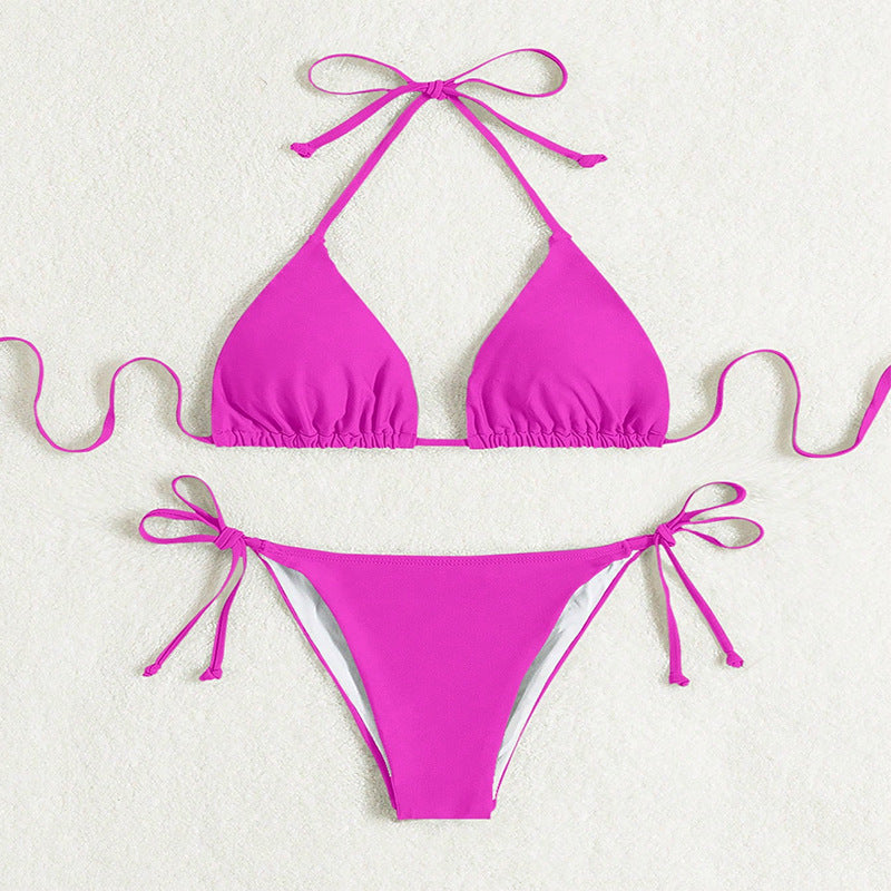 Vanessa – Jednokolorowy bikini do wiązania