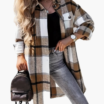 Chaqueta Camisa de Cuadros Estilo Casual para Mujer - Ideal para Media Temporada
