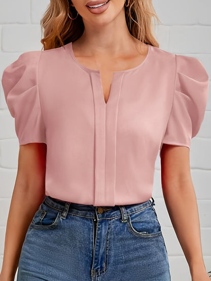 Elegant puff-sleeve blouse for women – Modern and versatile style