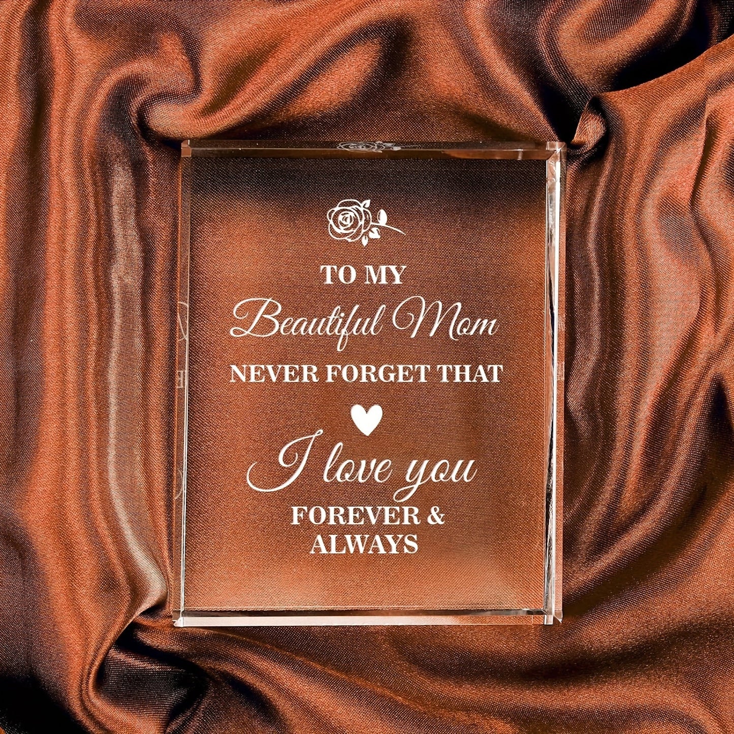 Cadeau Décoratif Émotionnel pour Femme – Plaque Gravée Message d’Amour pour Maman, Style Art Déco, Idéal Fête des Mères ou Anniversaire
