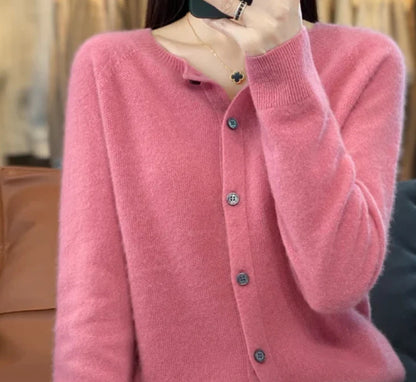 Danielle – Merino Vest for Women with Round Neck and Long Sleeves in