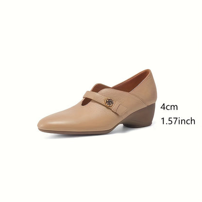 Chaussures vintage à talon bas pour femme style Mary Jane élégantes