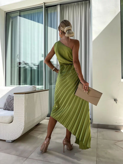 Robe de soirée sirène à une épaule avec fleur 3D